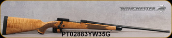 Winchester - 270Win - Model 70 Super Grade Maple - Bolt Action Rifle - Grade AAAA Maple Super Grade Stock w/Ebony Forend Tip/Polished Blued, 24"Barrel, 5 Round Hinged Floorplate, Mfg# 535218226, S/N PT02883YW35G