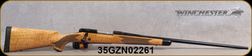 Winchester - 264WM - Model 70 Super Grade Maple - Bolt Action Rifle - Grade AAA Tiger Maple Walnut Stock/Polished Blued, 26"Barrel, 3 Round Hinged Floorplate, Mfg# 535218229, S/N 35GZN02261