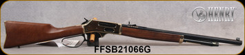 Henry - 45-70Govt - Brass Lever Action Rifle - American Walnut Stock and Forend/Polished Hardened Brass Receiver/Blued Finish, 22"Octagon Barrel, 4 Round Capacity, Mfg# H010BG, S/N FFSB21066G