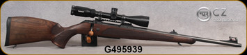 Consign - CZ - 30-06Sprg - Model 600 LUX - Select Walnut Bavarian Stock/Blued, CHF 20"Threaded(M15x1)Barrel, Adj.Iron Rear, F/O Front sights, Mfg# 6004-3802-BCB1AMAX, c/w Bushnell Prime, 4-12, Plex reticle - approx 100rds fired