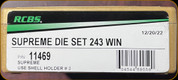 RCBS - Supreme Die Set - 243 Win - 11469