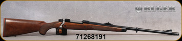 Ruger - 416Ruger - M77 Hawkeye African - American Walnut with Ebony Forend Cap/Satin Blued, 23", Shallow "express-style" windage-adjustable "V" notch rear sight, White bead front sight, Mfg#37185 - S/N 712-68191