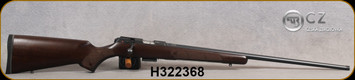 CZ - 17HMR - Model 457 American - Bolt action Rifle - Turkish Walnut - American Style Stock/Blued, 24.8"Threaded 1/2x20 Barrel, Detachable 5rd magazine, Integrated 11mm Dovetail, Mfg# 5084-8982-MAAMAAX, S/N H322368