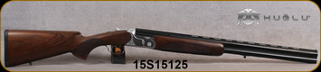 Huglu - 12Ga/3"/26" - S112TE - O/U - Ejectors - Turkish Walnut/Silver Hand-Engraved Receiver/Chrome-Lined Barrels, Sling Swivel Studs, 5pc. Mobile Choke, Sku: 8681715390284, S/N 15S15125