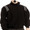 Flece Lined Jacket-Black with Black and White Shoulder Insert Trim