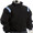 Flece Lined Jacket-Black with Black, White and Powder Blue Shoulder Insert Trim