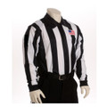 Smitty Made in USA Mens 2 1/4" Black and White Striped Football Referee Shirt-Long Sleeve