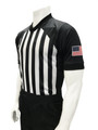 Smitty Made in USA NCAA Men's Black and White Striped V-Neck Basketball and Wrestling Referee Shirt