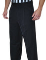 Black Pleated  Referee Pants 4-Way Stretch Slash Pockets