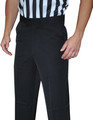 Black Flat Front  Referee Pants 4-Way Stretch Slash Pockets