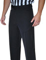Tapered Fit Black Flat Front  Referee Pants 4-Way Stretch Western Cut Pockets