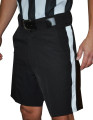 Smitty Premium Knit Polyester Football Shorts with Non-Slip Silicone Gripper Waistband - 1 1/4" White Stripe