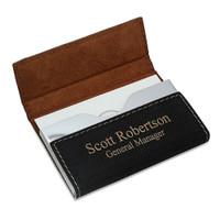 Engraved Business Card Holders And Cases Personalized Black Leatherette Business Card Holder