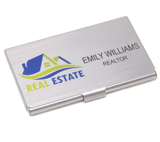 Personalized Full Color Stainless Steel Business Card Holder ForeverGifts