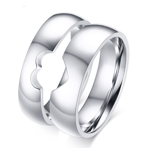 Personalized His and Hers Matching Heart Promise Ring