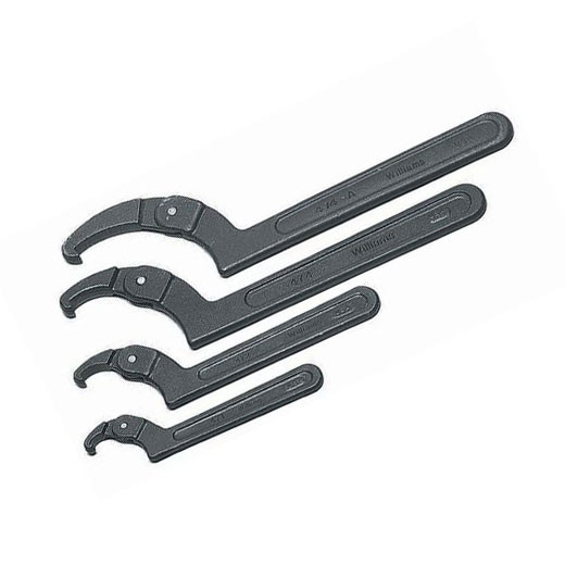 Williams Tools SAE Black Adjustable Hook Spanner Wrench Set WS-474