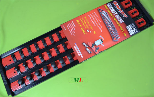 Red Ernst 8450 SOCKET BOSS 3 18" Rail  Socket Tray Organizer System 