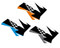 Various Color ways of the KTM MJR Series Semi Custom Shroud Decals.