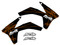 Orange on black color way of the KTM VK Rise series shroud decals.