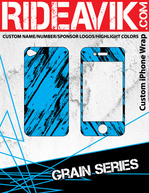 Avik mx graphics Grain series iPhone wrap. Choose your own motocross sponsors for your own custom iPhone graphics.