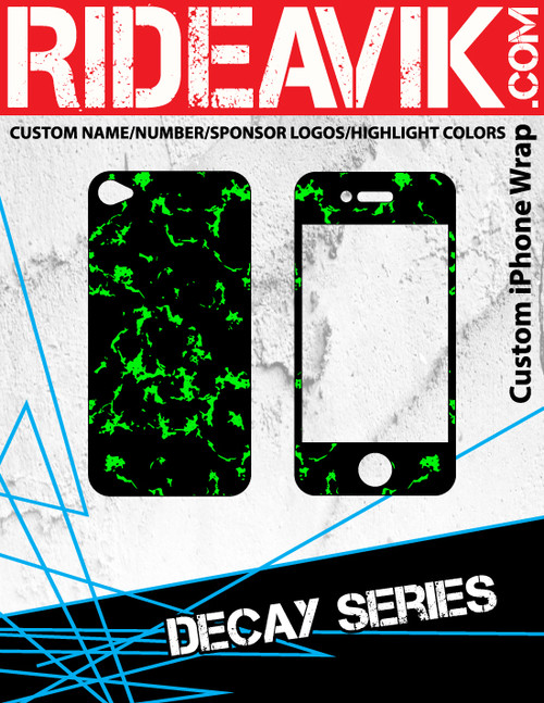 Avik mx graphics Decay series iPhone wrap. Choose your own motocross sponsors for your own custom iPhone graphics.