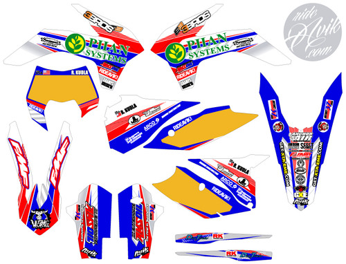 Choose your own sponsor logos and number plate details!