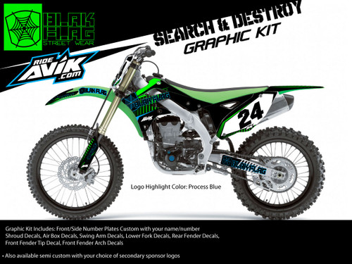 Customize this kit with your name, number, background color, and choice of sponsor logos, and highlight colors