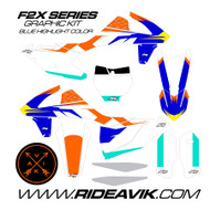 KTM F2X Blue Custom Graphic Kit
