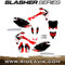Avik custom dirt bike graphics slasher series with honda red highlight. 
