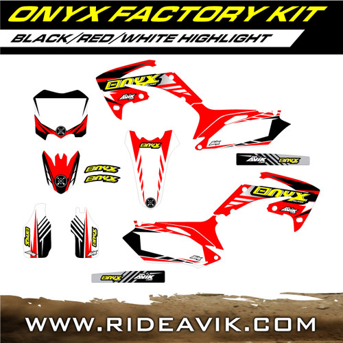 Honda Onyx Factory Semi Custom graphic kit black/red/white highlight