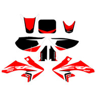 CRF50 oem replica updated red graphics kit with black backgrounds