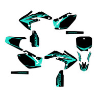 CRF150R oem updated replica mint/black complete kit black backgrounds