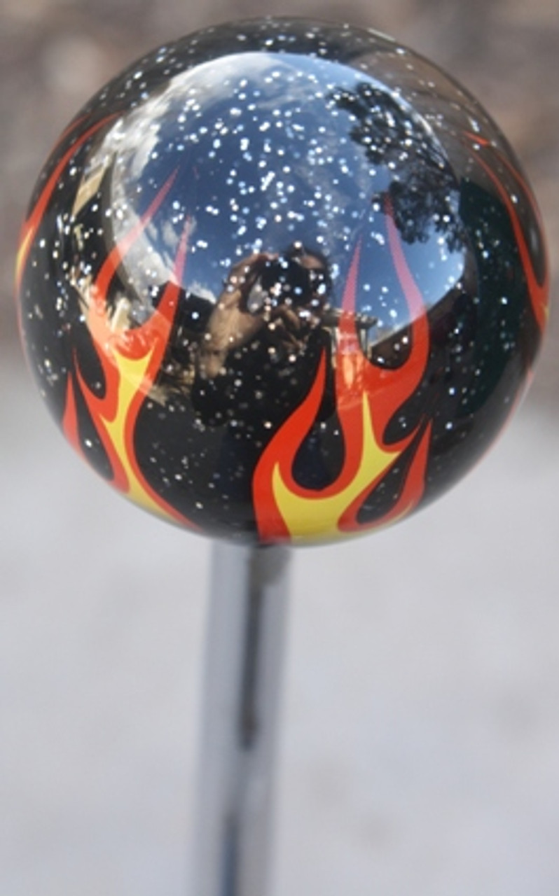 Black Glitter/Sparkle Flame Shift Knob HouseOspeed Hot Rod Shift Knob