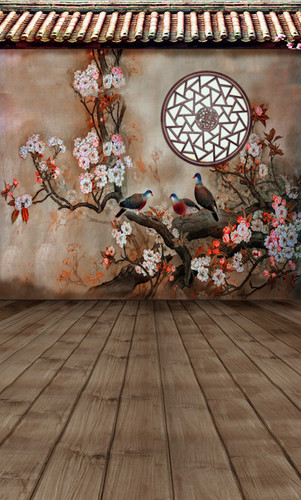 Asian Painted Wall Backdrop