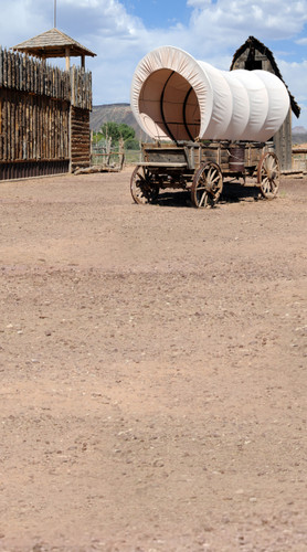 Old Covered Wagon Backdrop