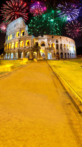 Colosseum Fireworks Backdrop
