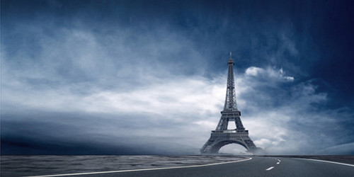 Cloudy Road to Paris Wide Format