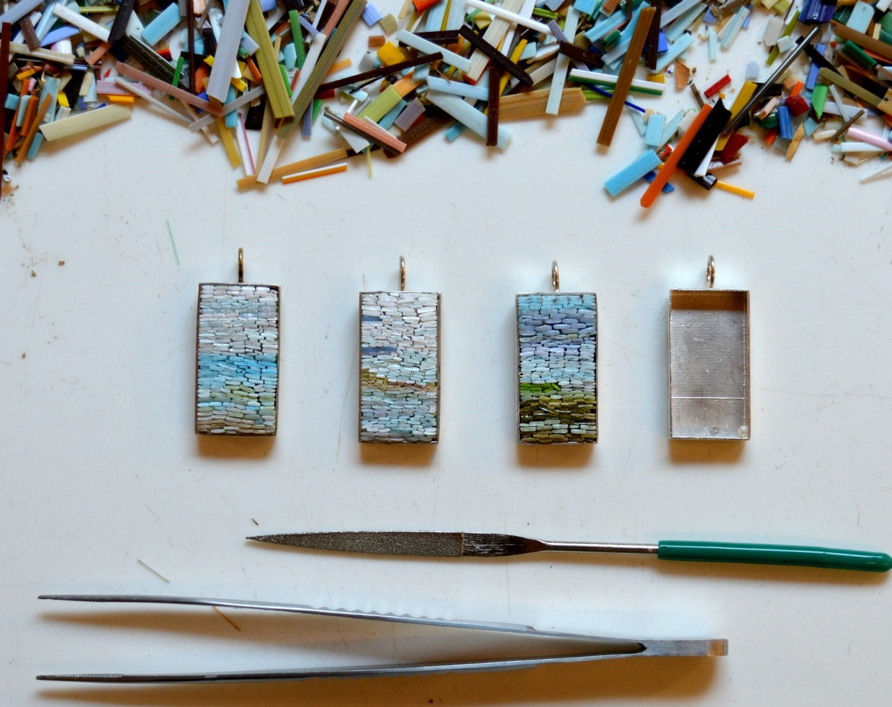 Tools and Materials for Creating Micro Mosaics Pendants with Mireille  Swinnen for Mosaic Arts Online