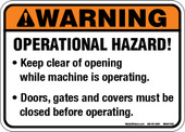 5 x 7" Warning Operational Hazard Decal