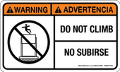 3 x 5" Warning Do Not Climb, Bilingual Decal
