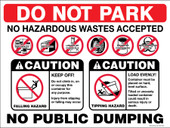 9 x 12" Do Not Park No Hazardous Wastes Accepted