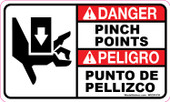 3 x 5" Danger Pinch Points  Bilingual Decal
