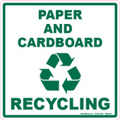  6 x 6" Paper and Cardboard Recycling Decal