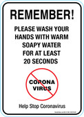 5 x 7" Remember! Wash Your Hands, Help Stop Coronavirus