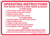 5 x 7 Operating Instructions For Water Tights & Side Hinge Sludges Decal