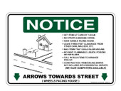 6 x 9" Notice Arrows Towards Street  Decal