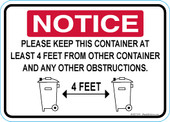5 x 7" Notice 4 Feet From Other Container Sticker Decal
