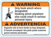 5 x 7" Warning! Only hook winch where designated, Bilingual