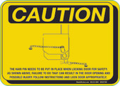  5 x 7" Caution Hair Pin Need To Be Put In Place  Decal