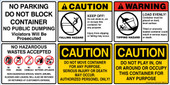 8.5 x 17" Do Not Block Container Multi Message Container Decal  